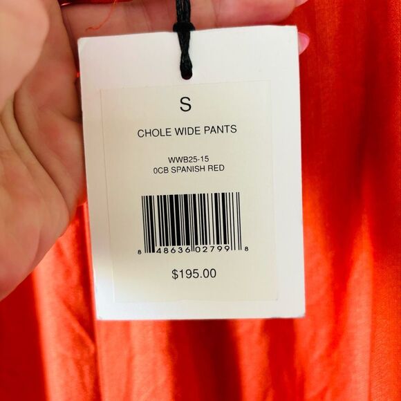 Onia NWT Chole Wide Pants in Spanish Red - Picture 2 of 11